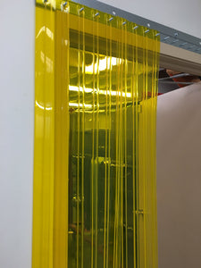 8" X .08" Yellow Ribbed PVC Replacement Strip From 72" long each with holes.