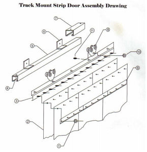 Strip Door Track Trolley - Ball Bearing 4 Wheel Trolley with Plate Attachment - Allows Strip Doors to Slide