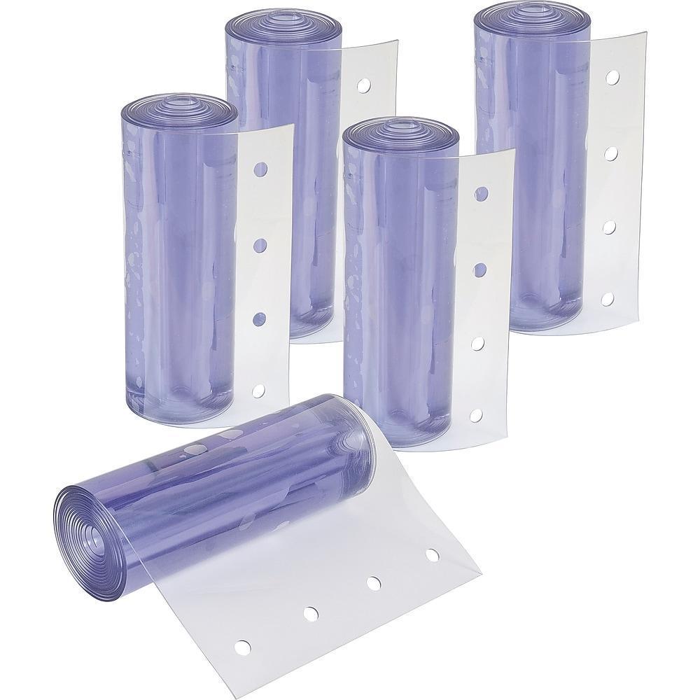 Strip Door Replacement Strips, PVC / Vinyl Pre Punched Clear Smooth (Single Strip)