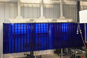 Welding Strip Curtain Kits Blue & Red Semi Transparent